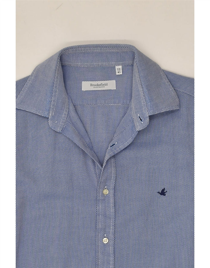 BROOKSFIELD Mens Shirt Size 43 Large Blue Cotton | Vintage Brooksfield | Thrift | Second-Hand Brooksfield | Used Clothing | Messina Hembry 