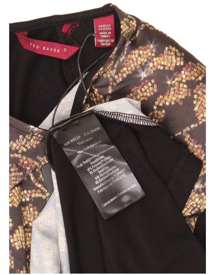 Abito a trapezio da donna Ted Baker taglia 0 2XS poliestere floreale nero