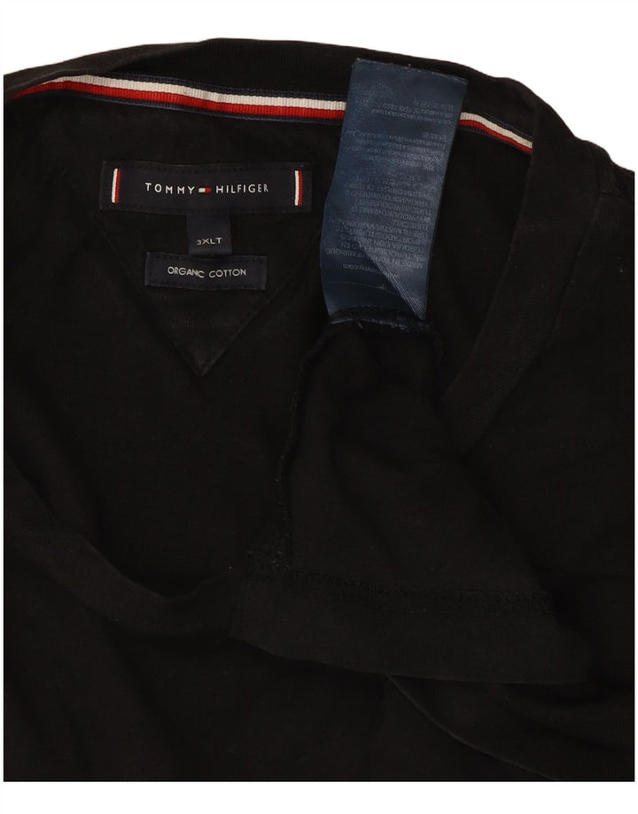 TOMMY HILFIGER T-shirt grafica da uomo Top 3XL cotone nero