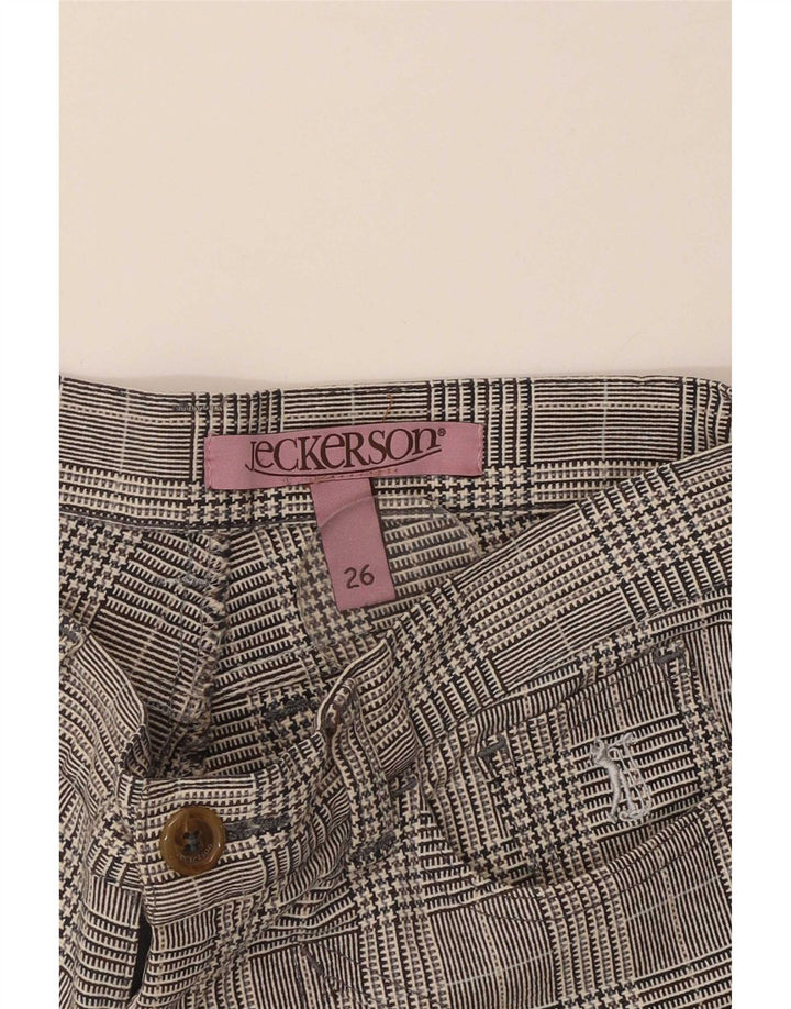 Pantaloni corti slim da donna Jeckerson W26 L25 pied de poule grigi