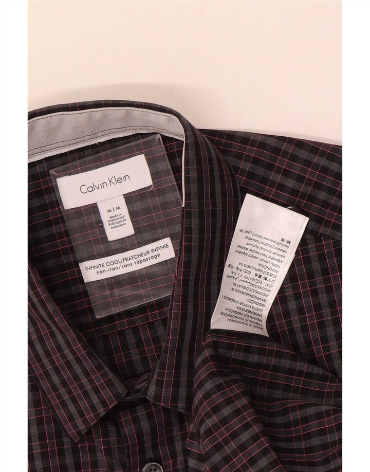 Camicia da uomo Calvin Klein in cotone a quadri grigio medio