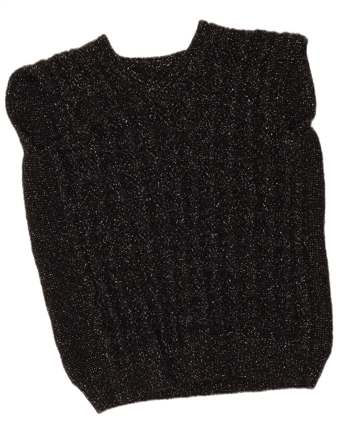 Canottiera vintage da donna UK 12 media nera screziata