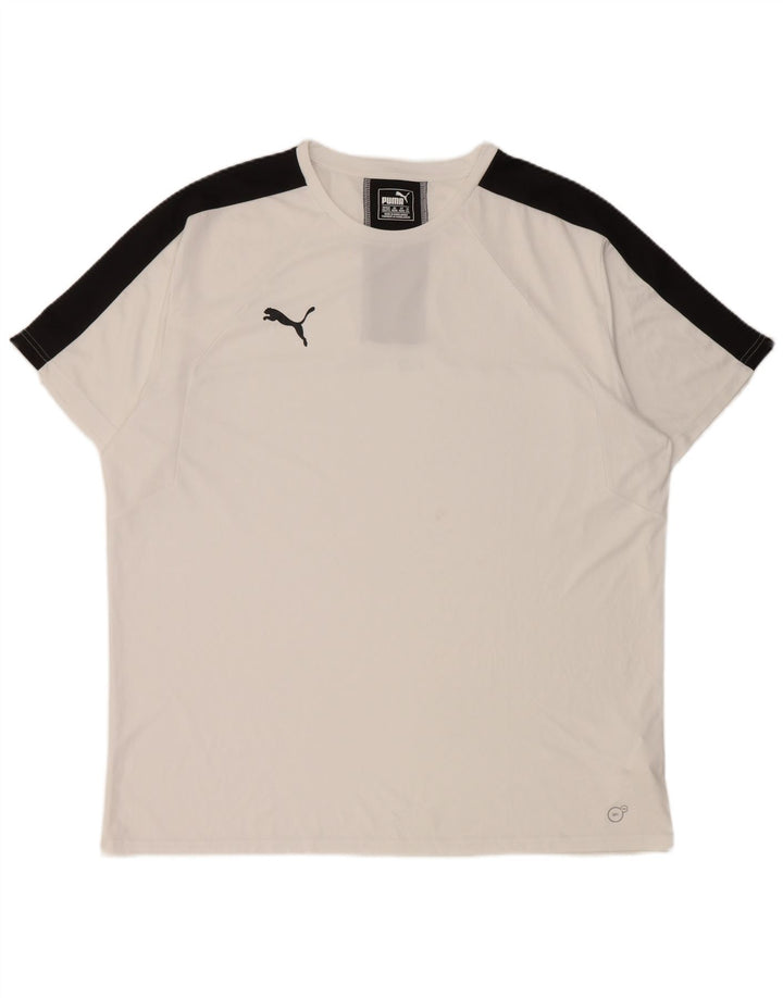 T-shirt da uomo PUMA Top 2XL Poliestere color block bianco