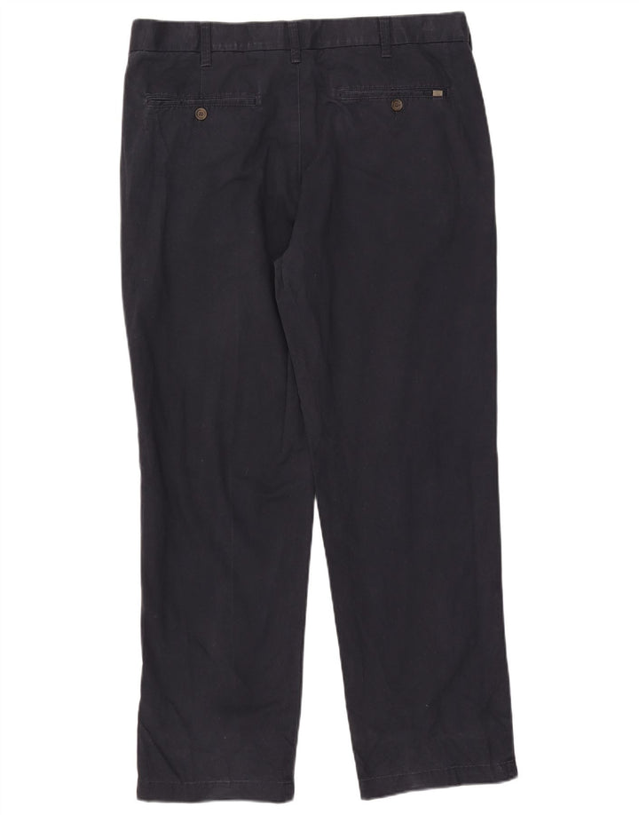 Pantaloni chino regolari dritti da uomo Marks & Spencer W38 L31 Blu Navy