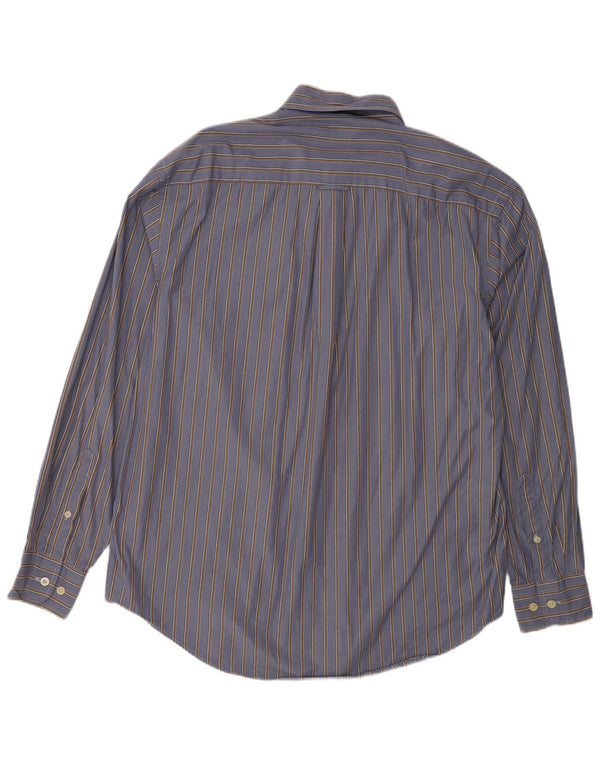 Nautica Mens Shirt Medium Blue Pinstripe Cotton
