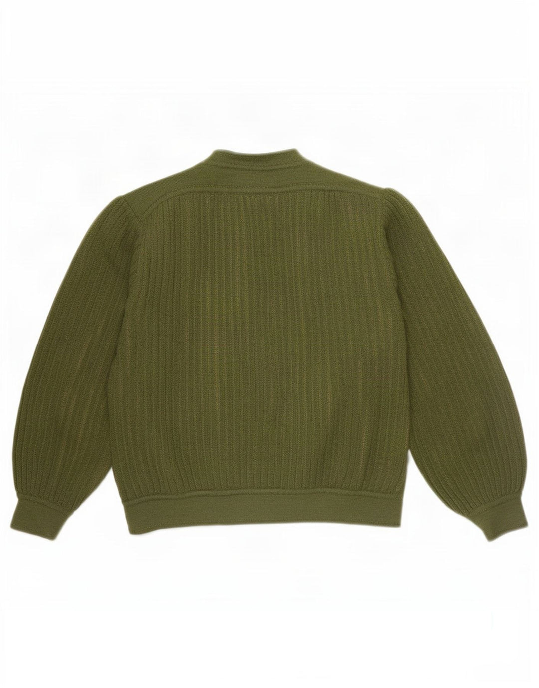 Maglione da donna Mariedda con collo a bottoni, UK 16, lana verde grande