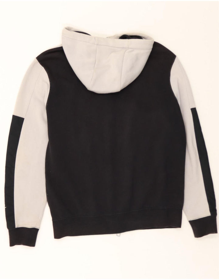 NIKE Mens Zip Hoodie Sweater Small Black Colourblock Cotton Vintage Nike and Second-Hand Nike from Messina Hembry 