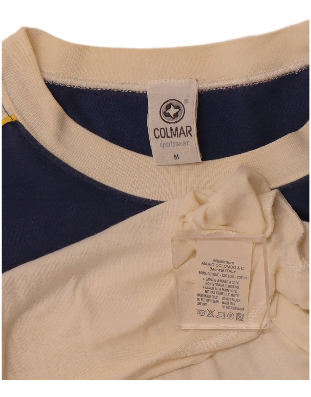 T-shirt grafica da uomo COLMAR Top in cotone color block bianco medio sportivo