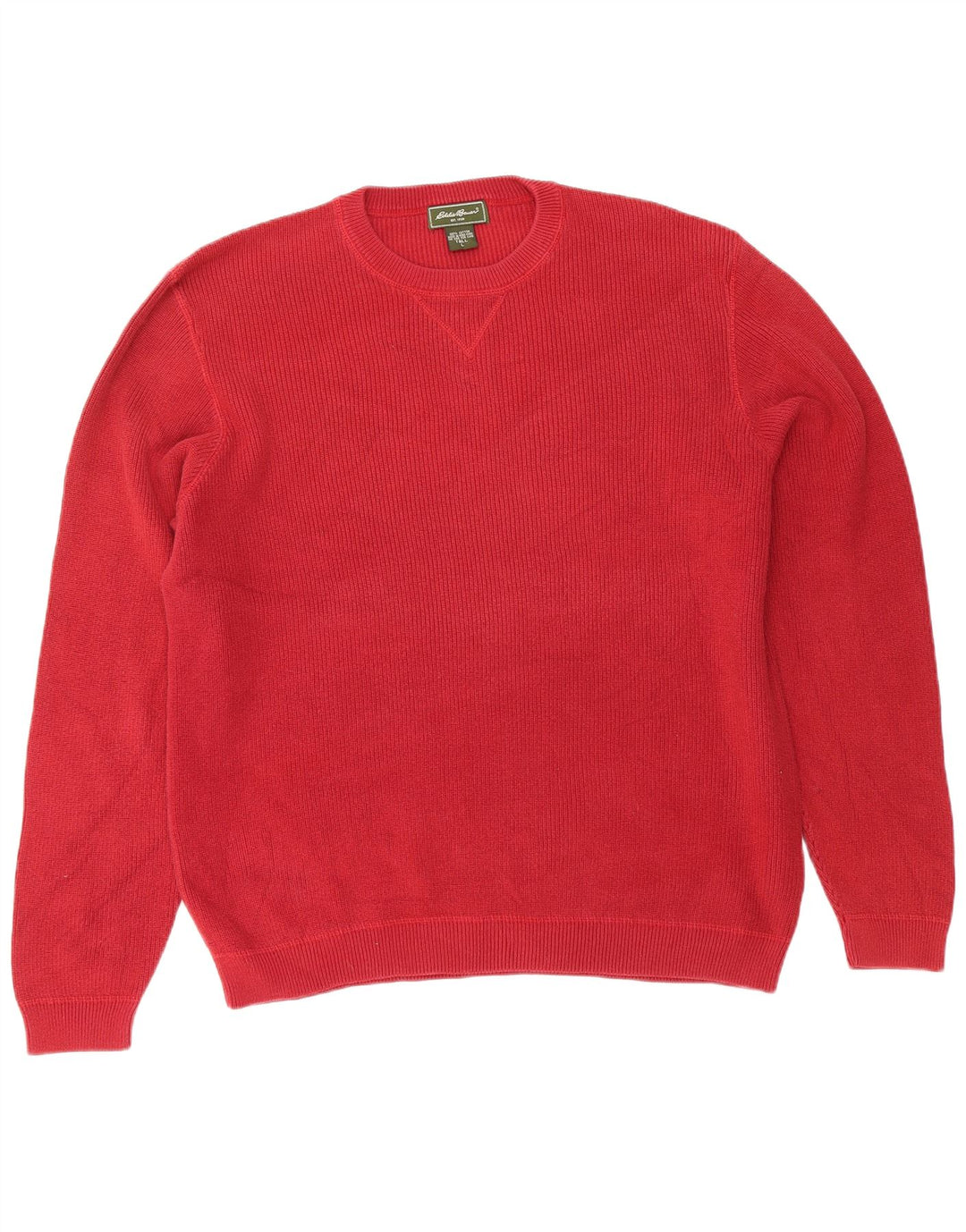 EDDIE BAUER Maglione alto da uomo girocollo grande cotone rosso
