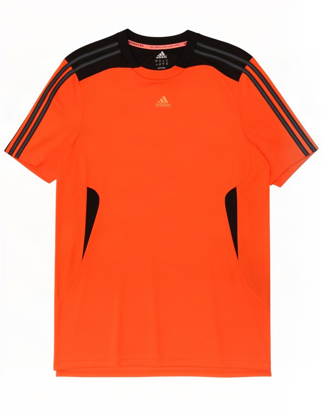 T-shirt Adidas Climacool da uomo Top in poliestere color block arancione medio