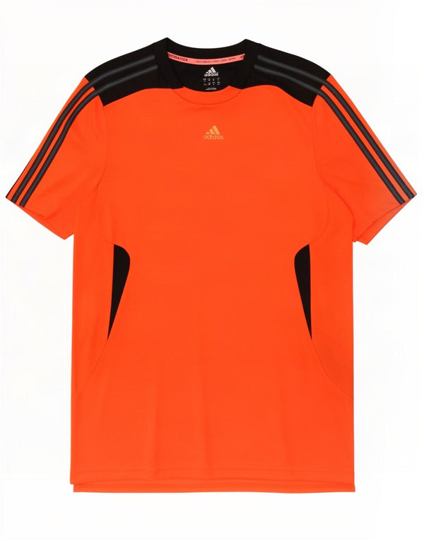 T-shirt Adidas Climacool da uomo Top in poliestere color block arancione medio