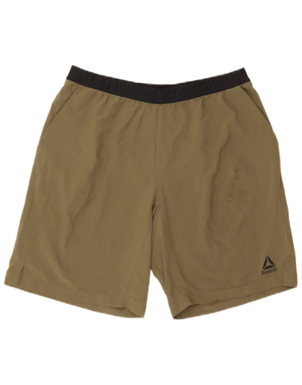 Pantaloncini sportivi da uomo Reebok Medium Khaki Colourblock in poliestere
