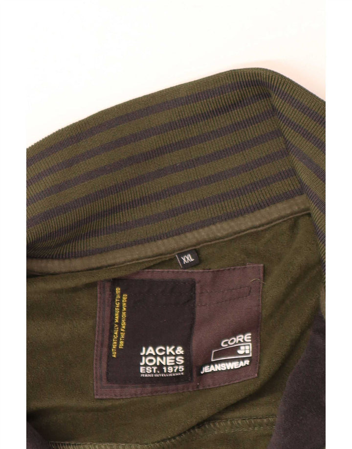 Giacca da ginnastica da uomo con grafica Jack & Jones 2XL color block kaki