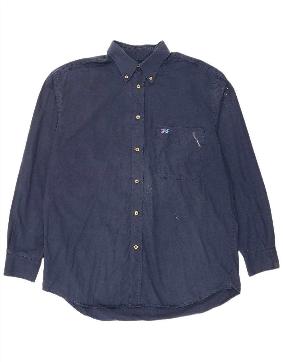 Camicia da uomo Think Pink XL in cotone blu navy