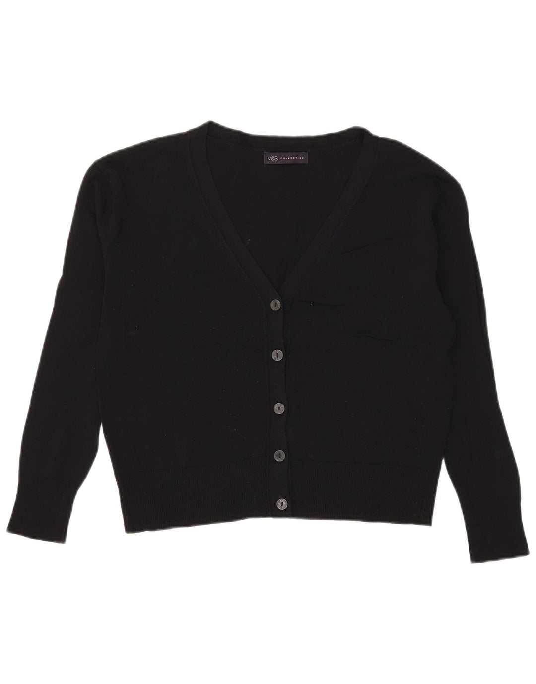 Maglione cardigan oversize corto da donna Marks & Spencer UK 8 piccolo nero