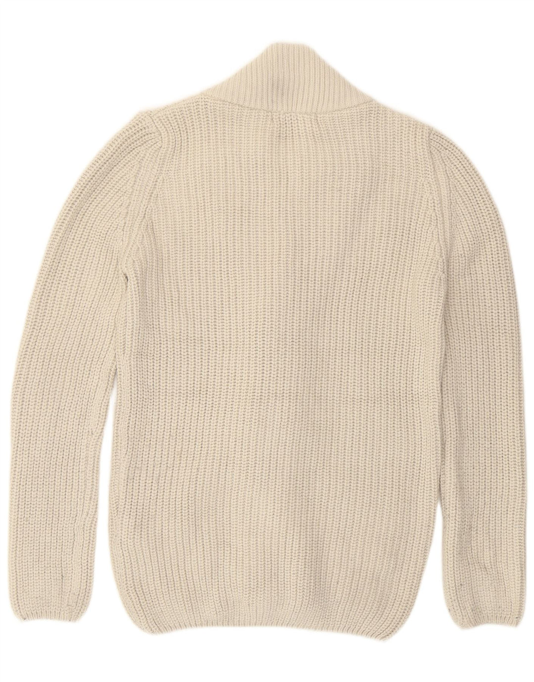 Maglione cardigan da uomo con borsone e bottoni Zara, acrilico bianco sporco medio