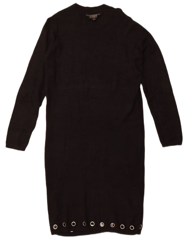 Abito maglione a maniche lunghe da donna Lipsy UK 14 Large in viscosa nera