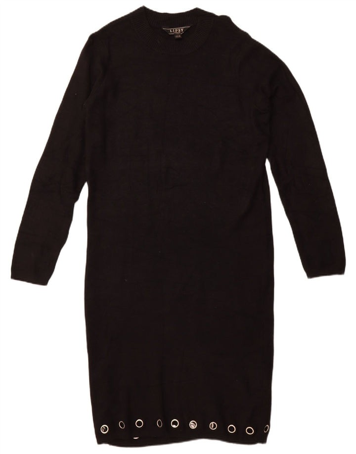 Abito maglione a maniche lunghe da donna Lipsy UK 14 Large in viscosa nera