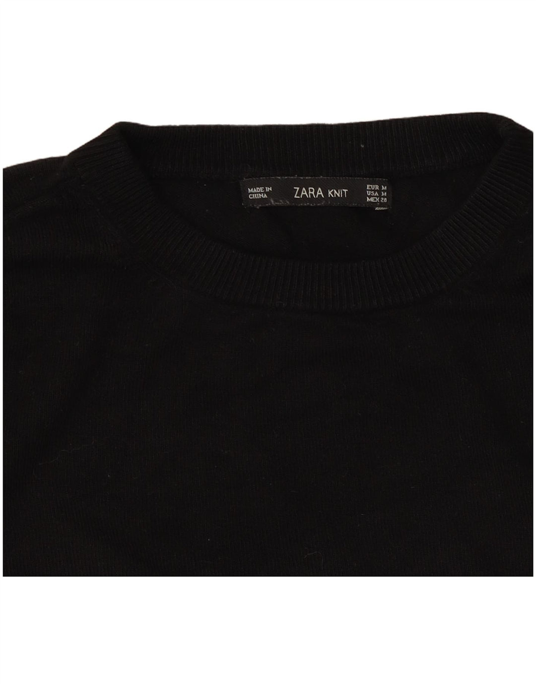 Maglione maglione girocollo da donna Zara UK 12 medio nero