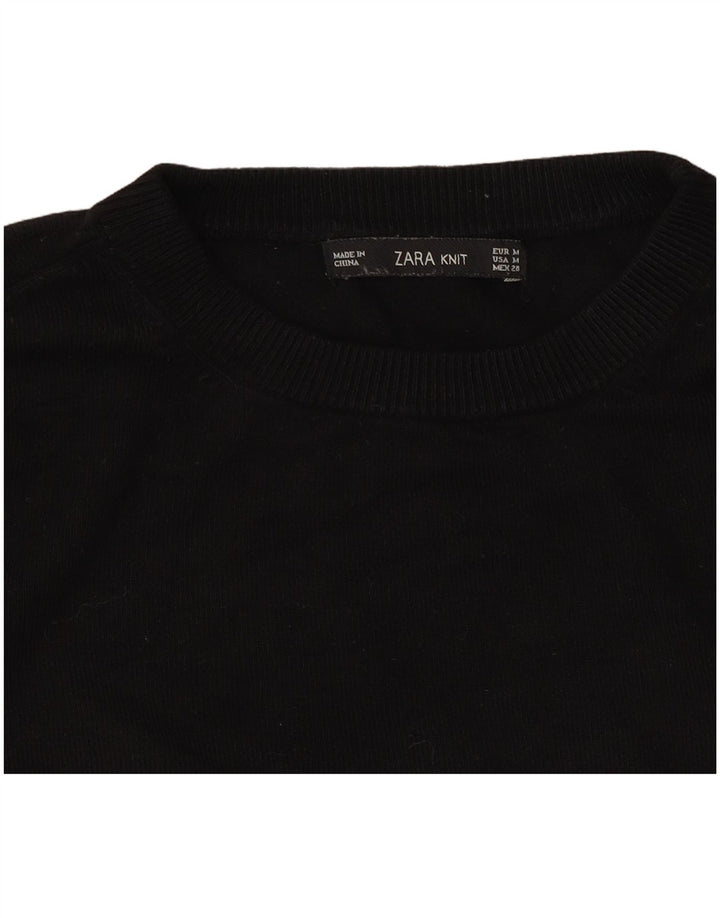 Maglione maglione girocollo da donna Zara UK 12 medio nero