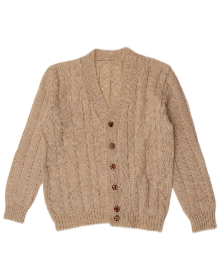 Maglione cardigan da uomo vintage beige medio
