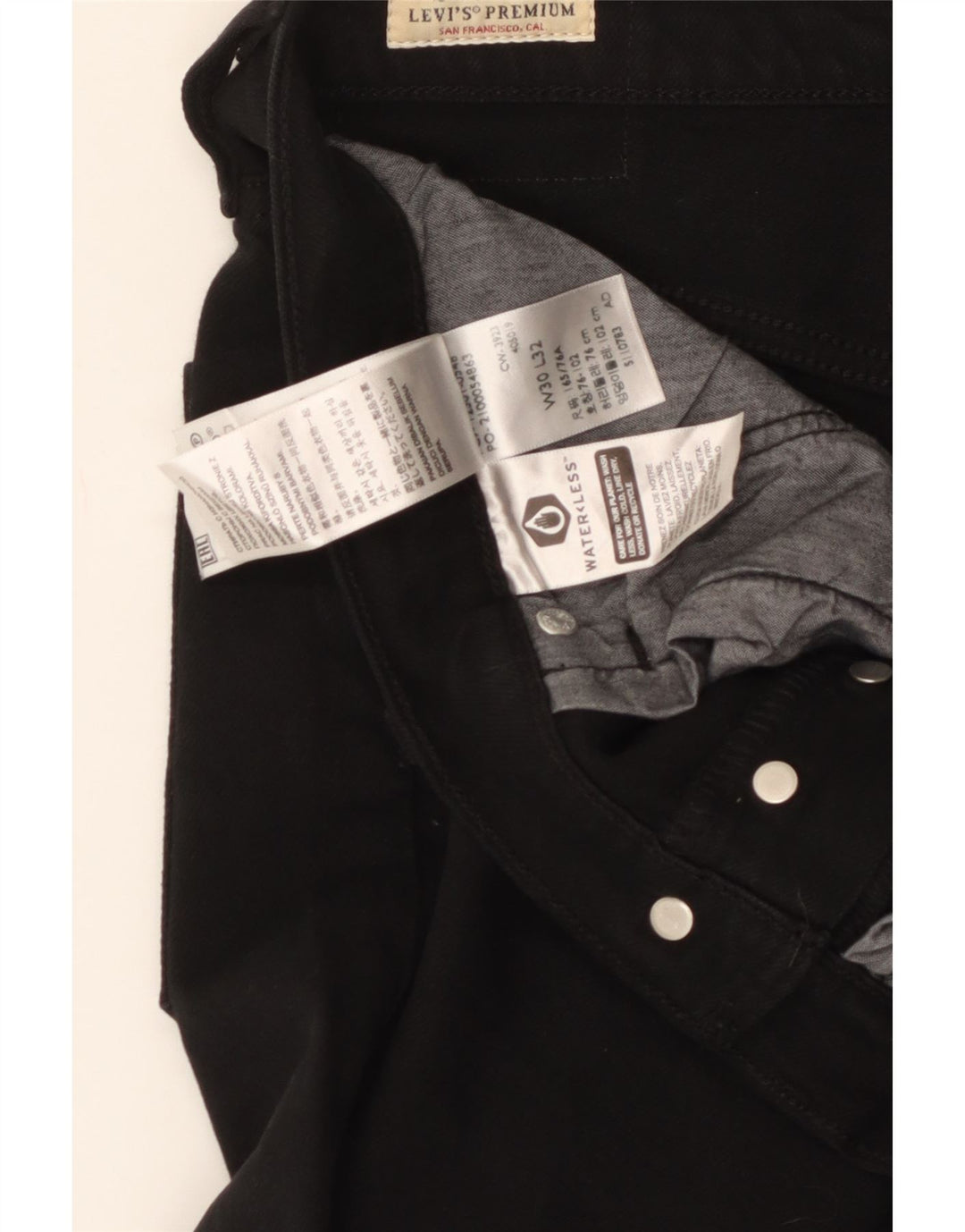 Pantaloni casual dritti da uomo Levi's 501 W30 L32 cotone nero