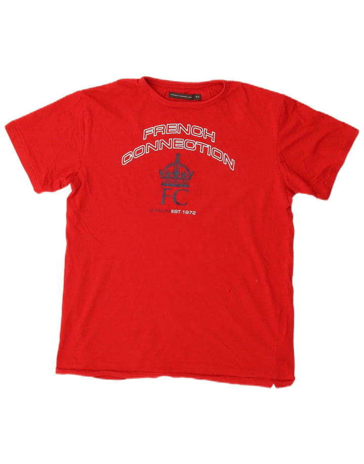 T-shirt grafica per ragazzi French Connection Top 13-14 anni in cotone rosso