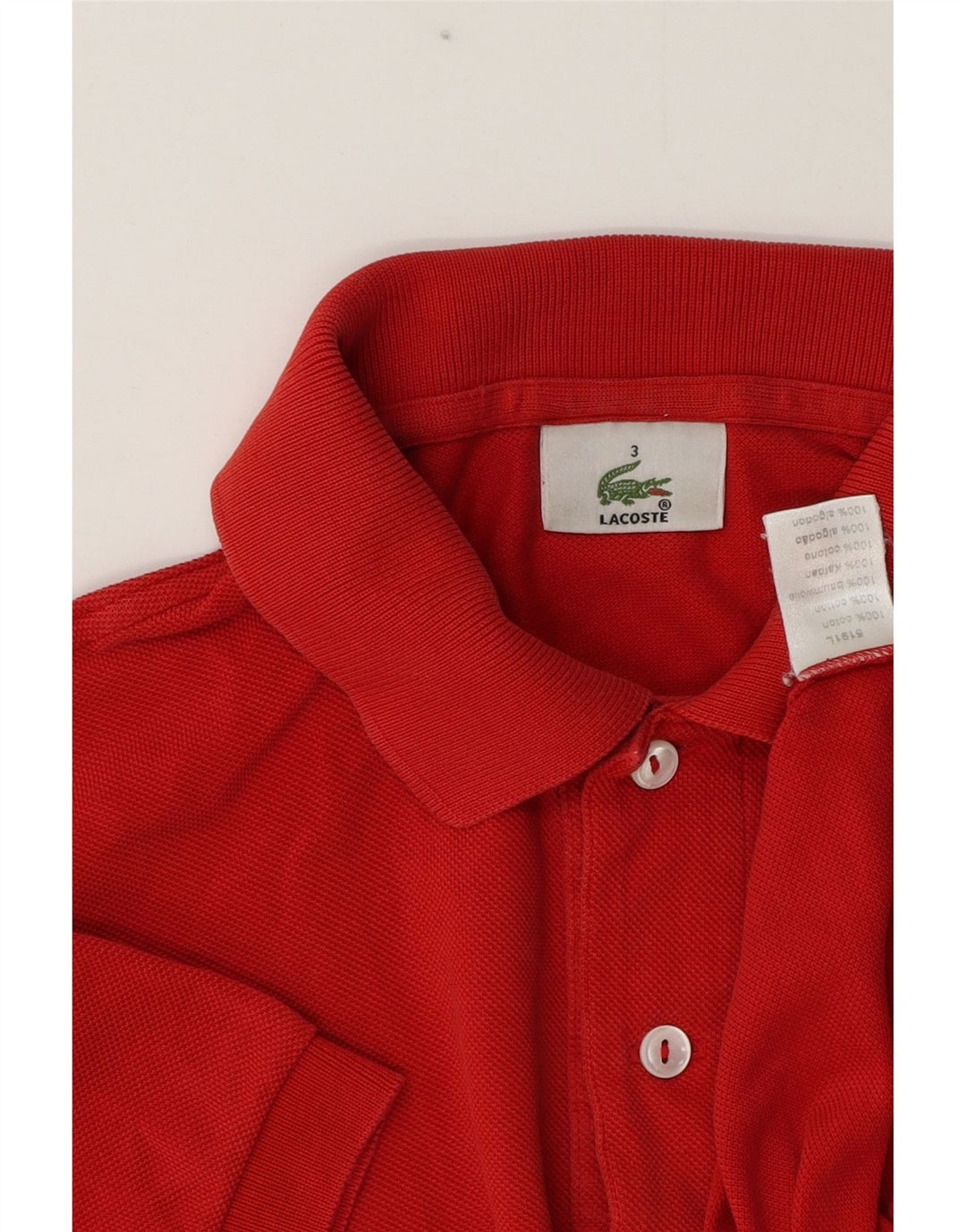 Polo da uomo Lacoste taglia 3 piccola in cotone rosso