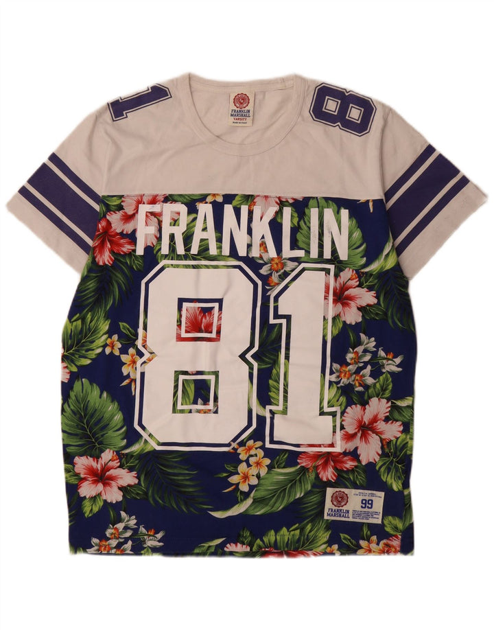 T-shirt grafica da uomo Franklin Marshall Top grande floreale multicolore