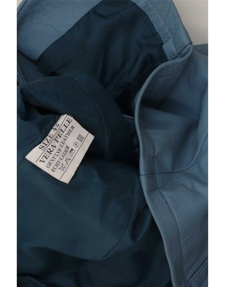 Camicia in pelle vintage da donna IT 42 Blu medio