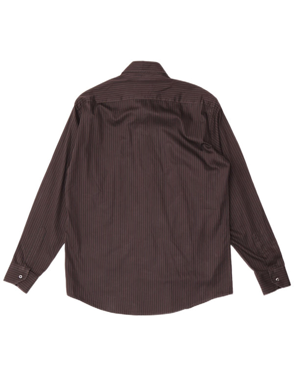 Camicia da uomo Renato Balestra taglia 41 16 grande cotone gessato marrone