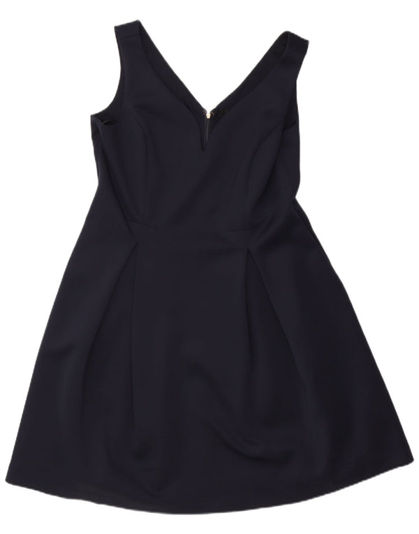 Abito a trapezio senza maniche da donna Dkny US 14 XL poliestere blu navy