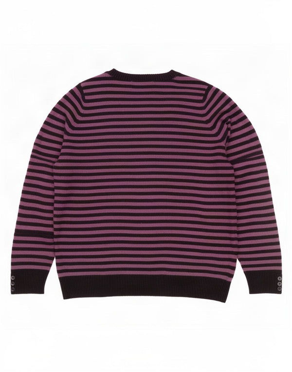 Maglione maglione girocollo da donna Marks & Spencer UK 14 grandi strisce viola
