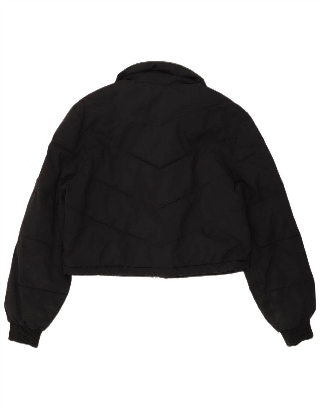 TRUE RELIGION Giacca imbottita corta da donna UK 16 Grande poliestere nero