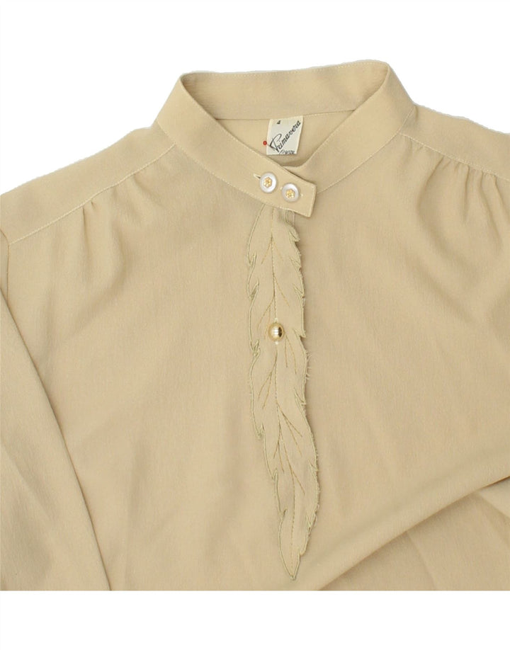 PRIMAVERA FIRENZE Womens Pullover Shirt Blouse UK 14 Large Beige Polyester Vintage Primavera Firenze and Second-Hand Primavera Firenze from Messina Hembry 