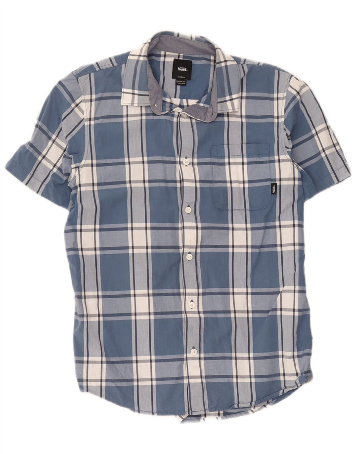 Camicia Vans da uomo a maniche corte vestibilità classica XS blu a quadri