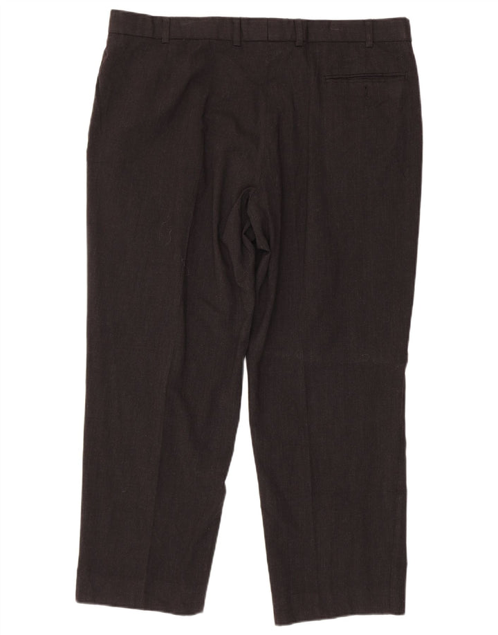 Pantaloni da abito dritti da uomo Marks & Spencer W40 L29 Lana grigia
