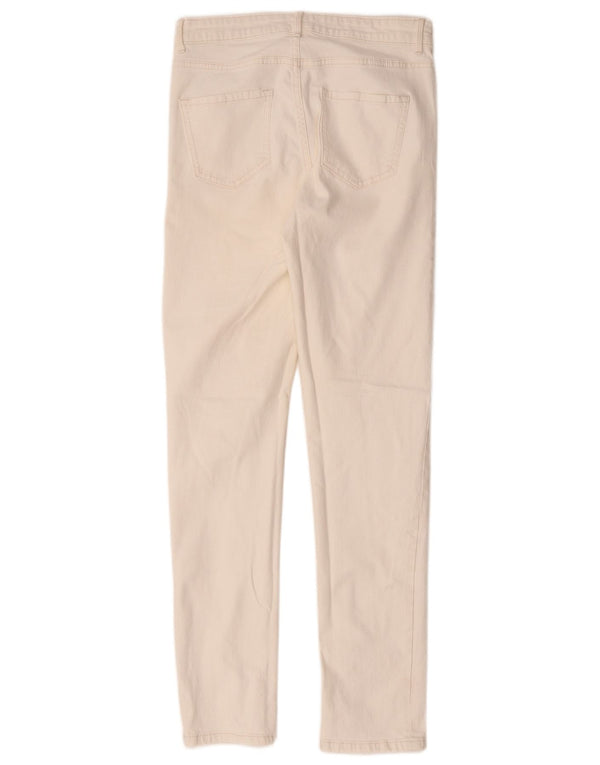 Marks & Spencer Donna The Lily Slim Jeans UK 10 Small W28 L30 Cotone bianco