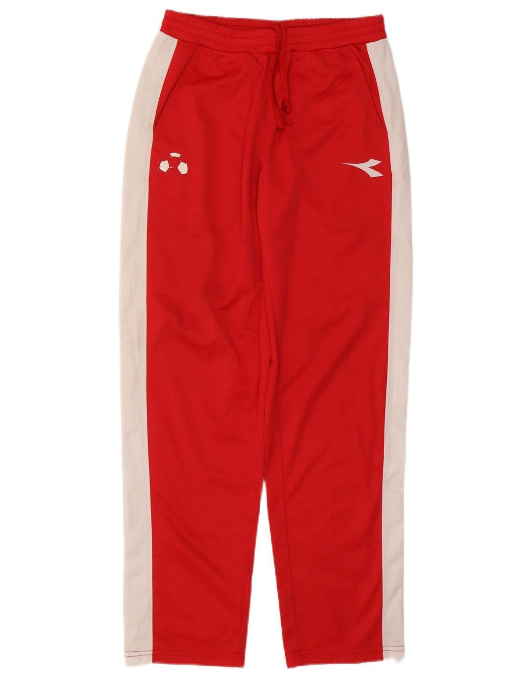 Pantaloni da tuta da uomo Diadora in poliestere color block rosso medio