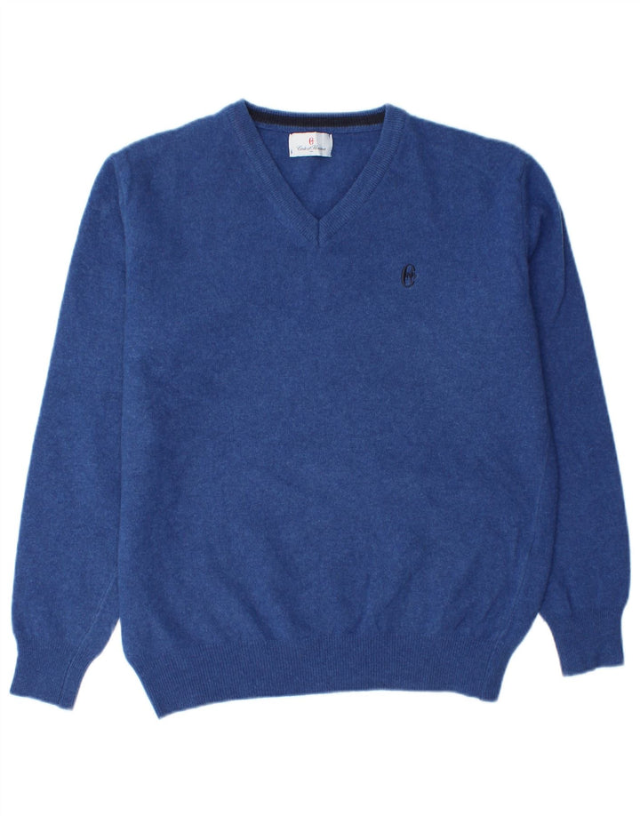 Maglione da uomo con scollo a V Conte of Florence Blu medio