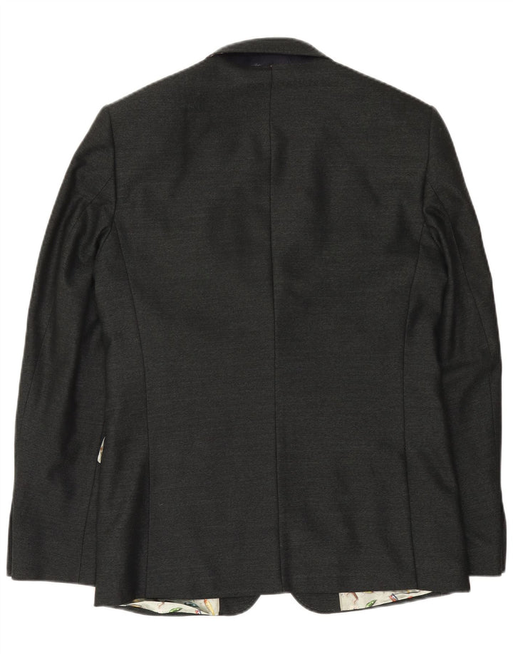 Giacca blazer da uomo a 2 bottoni vestibilità moderna Ted Baker taglia 40 grande in lana verde