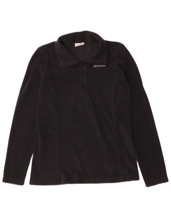 Maglione in pile Columbia da donna con collo e zip UK 6 XS poliestere nero