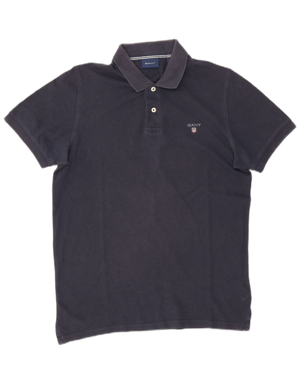 Polo da uomo Gant piccola in cotone blu navy