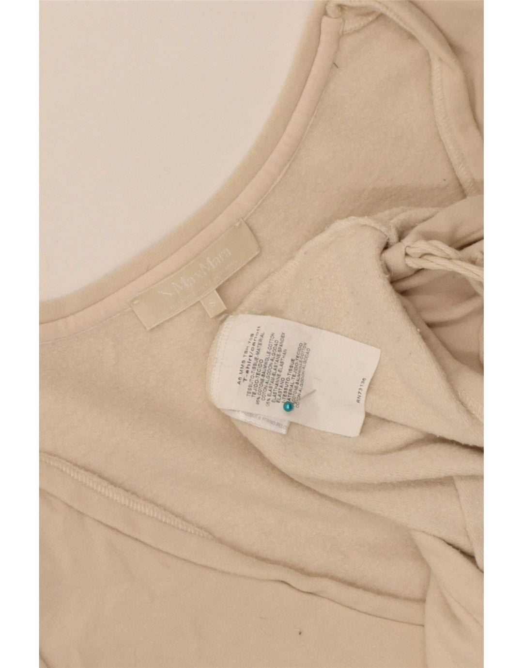 Top da donna Max Mara a maniche lunghe UK 10 piccolo in cotone beige