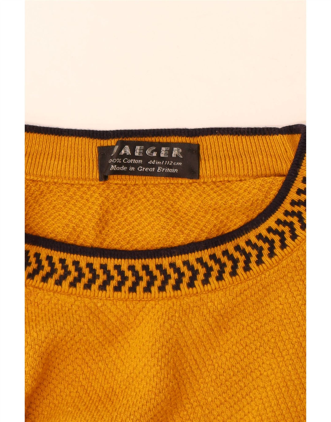 Maglione maglione girocollo da uomo Jaeger UK 44 XL cotone giallo