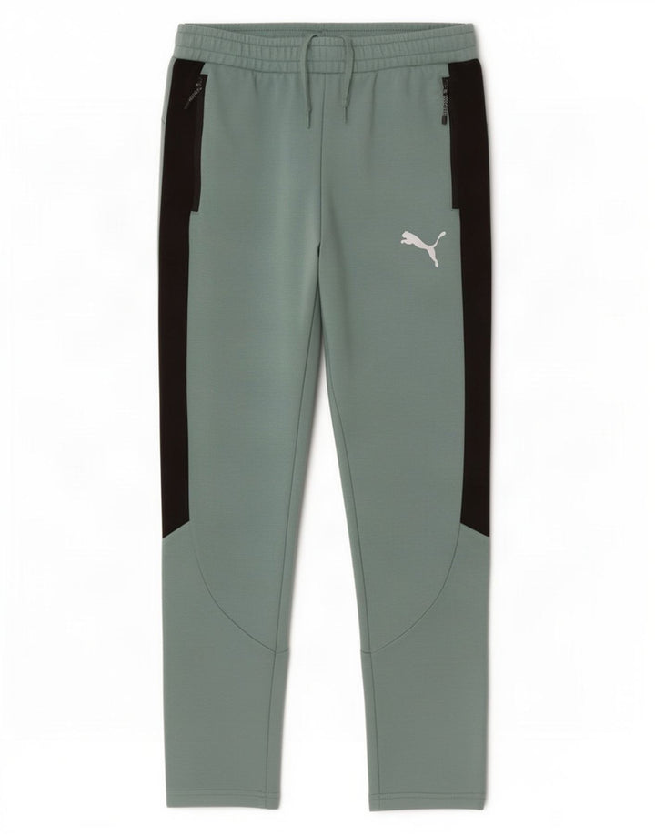 Pantaloni da tuta da uomo Puma in cotone color block verde medio