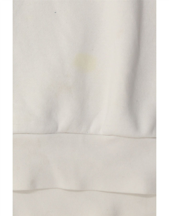 Maglione con cappuccio da uomo ADIDAS piccolo in cotone bianco