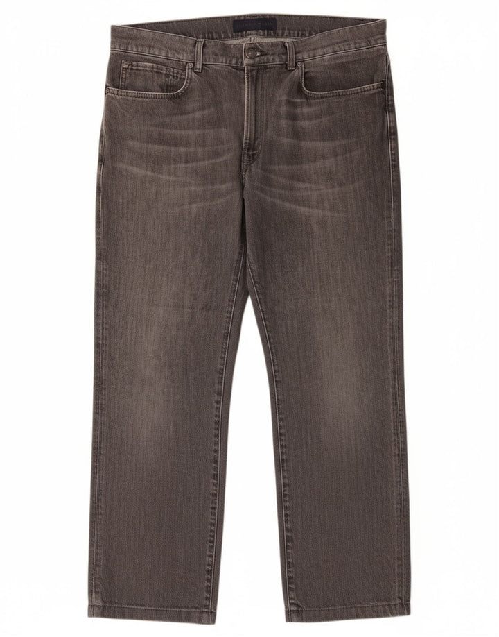 TRUSSARDI Mens Straight Jeans W38 L28 Grey Cotton