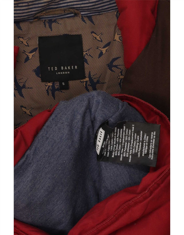 Gilet imbottito da uomo Ted Baker taglia 5 XL in cotone color block rosso