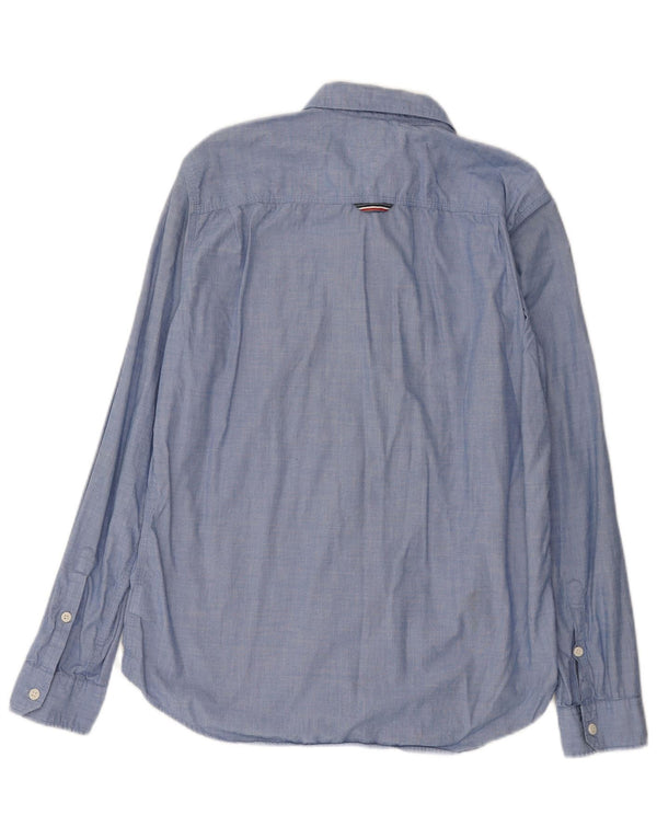 Camicia da uomo Regular Fit Tommy Hilfiger Large in cotone blu
